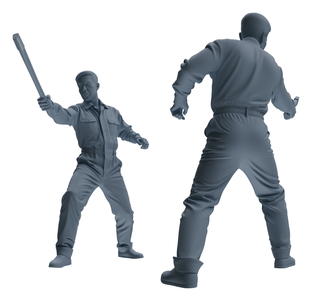 Detail view of MRY-SFW LYGR654 China 1983 Strike Hard Campaign Six-Person Arrest Group Model