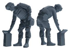Detail view of MRY-SFW LYGR626 Modern Airborne Division Six-Person Combat Readiness Model