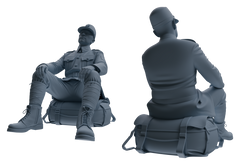 Detail view of MRY-SFW LYGR634 WWII Japanese Army Seven-Person Rest Model