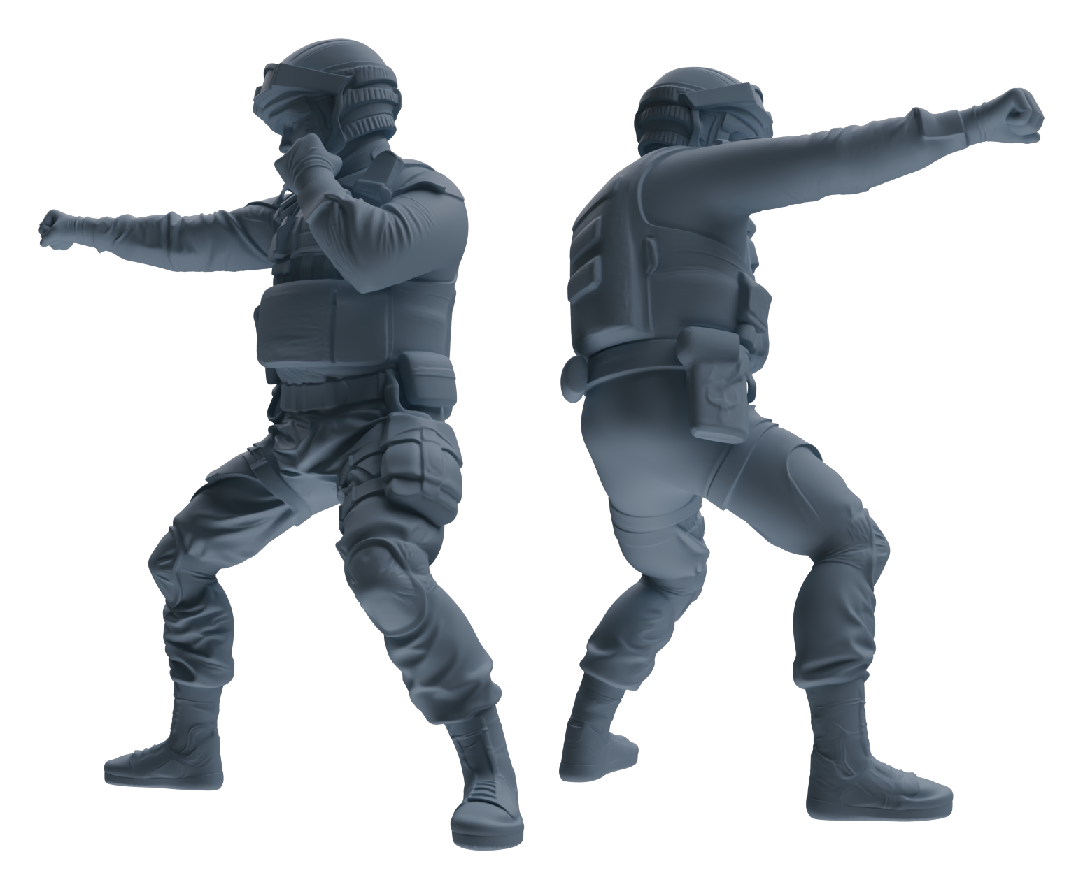 Detail view of MRY-SFW LYGR632 Modern Airborne Division Six-Person Combat Model