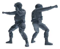 Detail view of MRY-SFW LYGR632 Modern Airborne Division Six-Person Combat Model