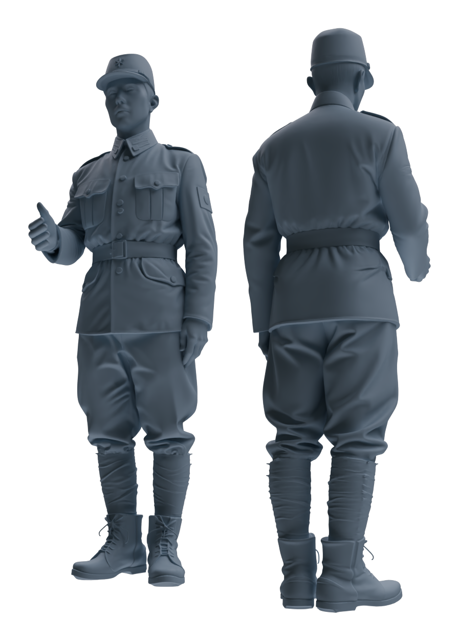 Detail view of MRY-SFW LYGR636 WWII Japanese Army Seven-Person Daily Routine 2 Model