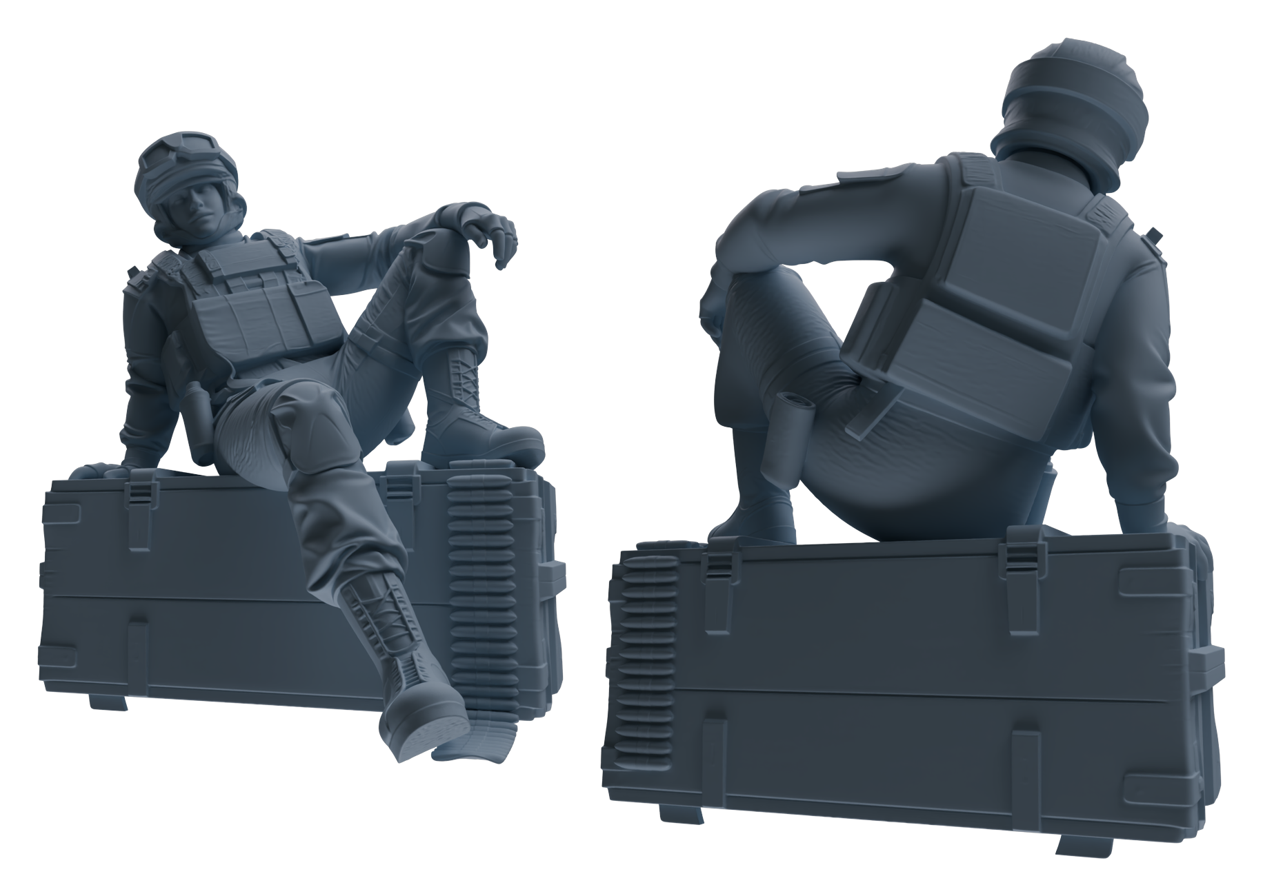 Detail view of MRY-SFW LYGR628 Modern Airborne Division Six-Person Rest Model