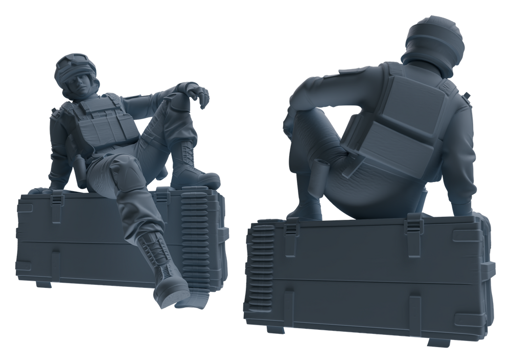 Detail view of MRY-SFW LYGR628 Modern Airborne Division Six-Person Rest Model