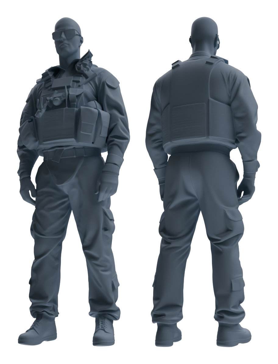 Detail view of MRY-SFW LYGR623 Modern U.S. Army Six-Person Daily Model