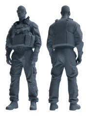Detail view of MRY-SFW LYGR623 Modern U.S. Army Six-Person Daily Model