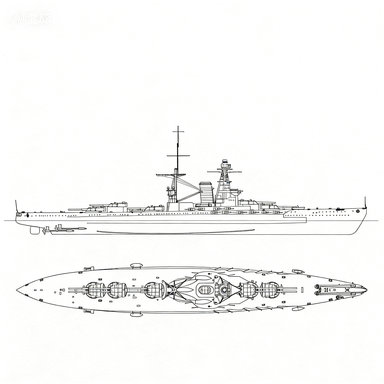SSC127S Military Model IJN Kaga Class TOSA Battleship Full Hull