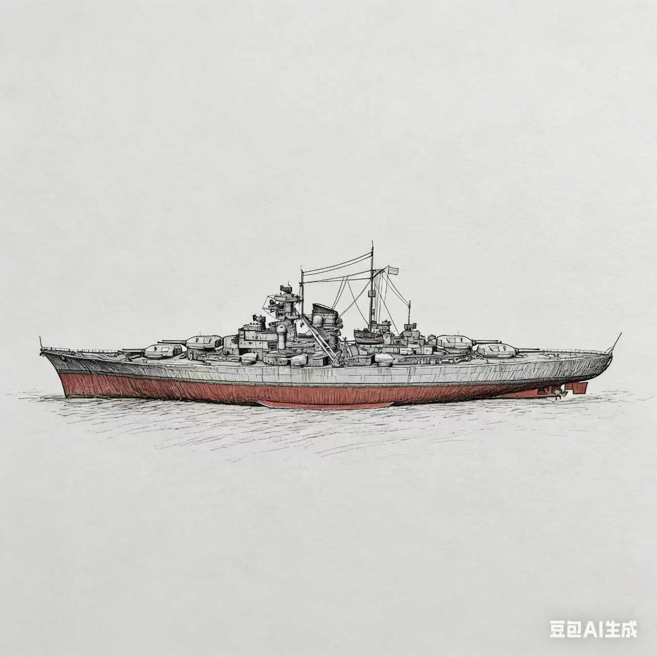SSC131S Military Model DKM Bismarck Class Bismarck Battleship Full Hull