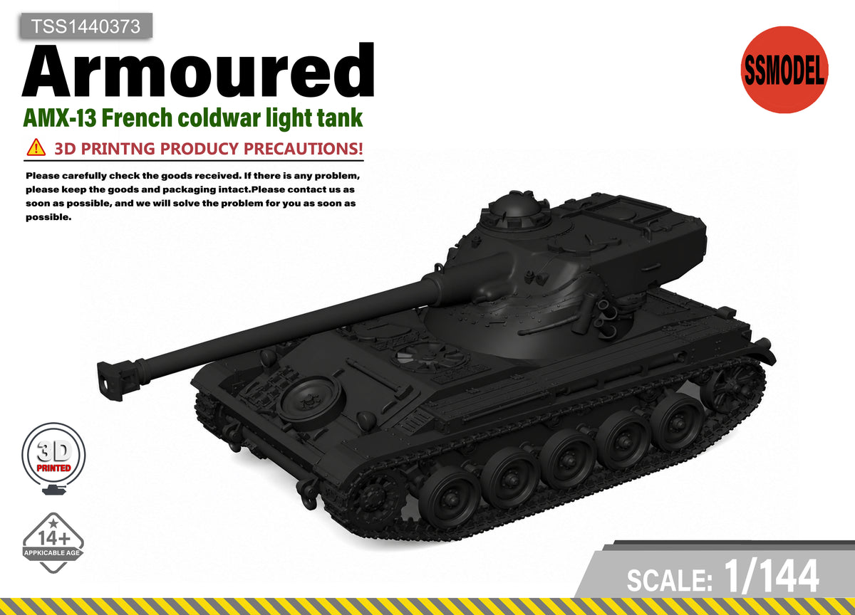 SSMODEL 1/144 AMX-13 French Coldwar Light Tank Resin Model Kit TSS1440373 — scale model kit