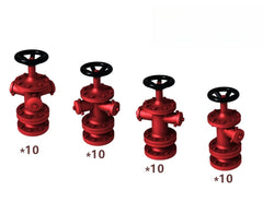 SSMODEL R700081  1/700 scale island fire hydrant four types