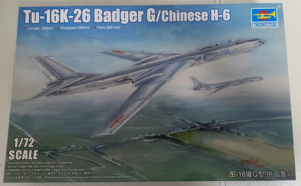 1/72 - Tupolev TU-16K-26 Badger G / Chinese H-6 Bomber - Trumpeter 01612 / 12