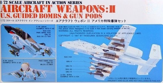 Hasegawa 1/72 US Aircraft Weapons Set II Guided Bombs Gun Pods 35002
