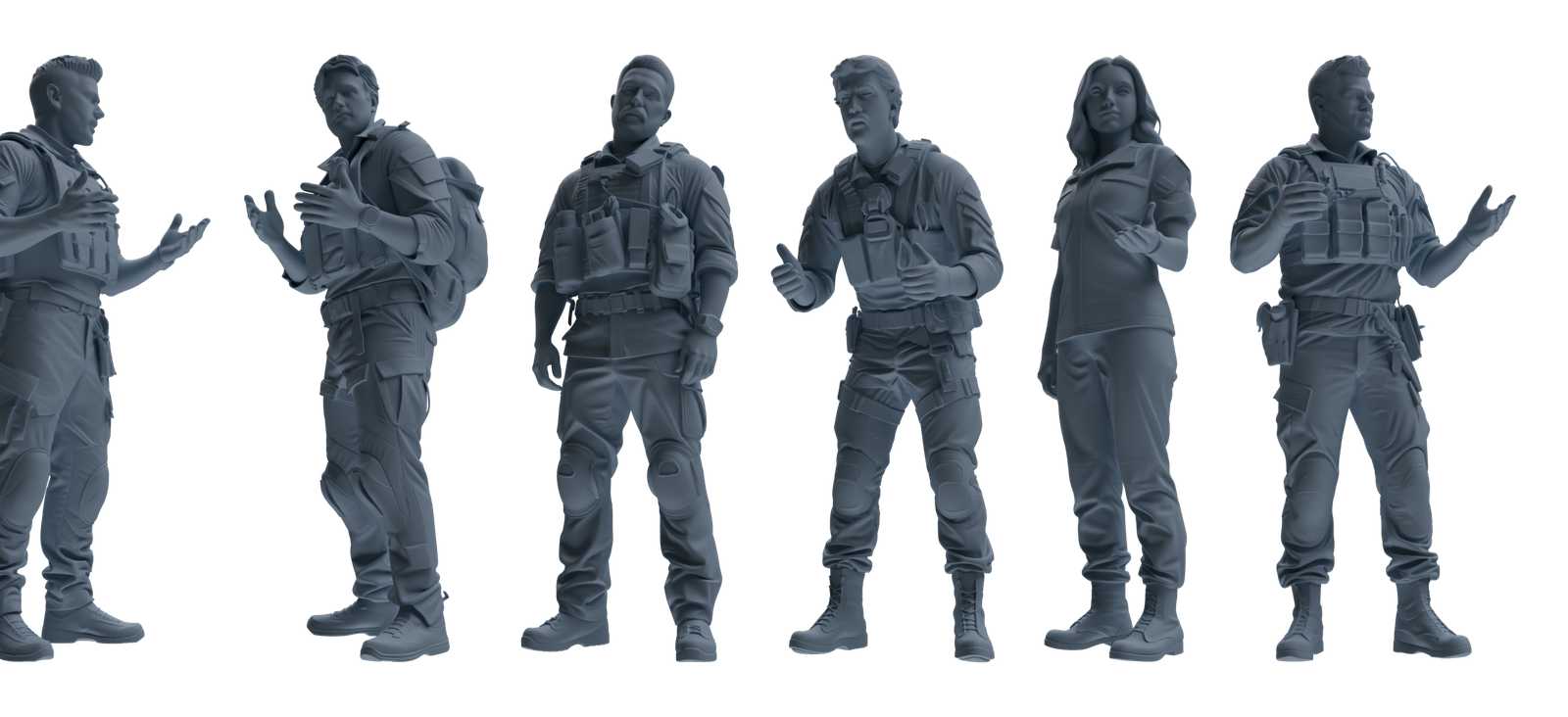 MRY-SFW SSTR010  Modern Navy SEAL Six-Person Conversation Group