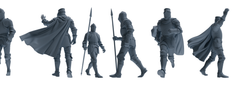 MRY-SFW SSTR094 Miniatures Soldier Model Kit Medieval Knight Six-Person Marching Group