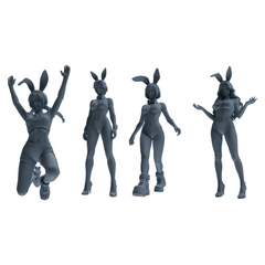 MRY-SFW LYTR888 Trendy Bunny Girl Modern Model 4 pcs 3D Printed Resin Model Kit by SSMODEL
