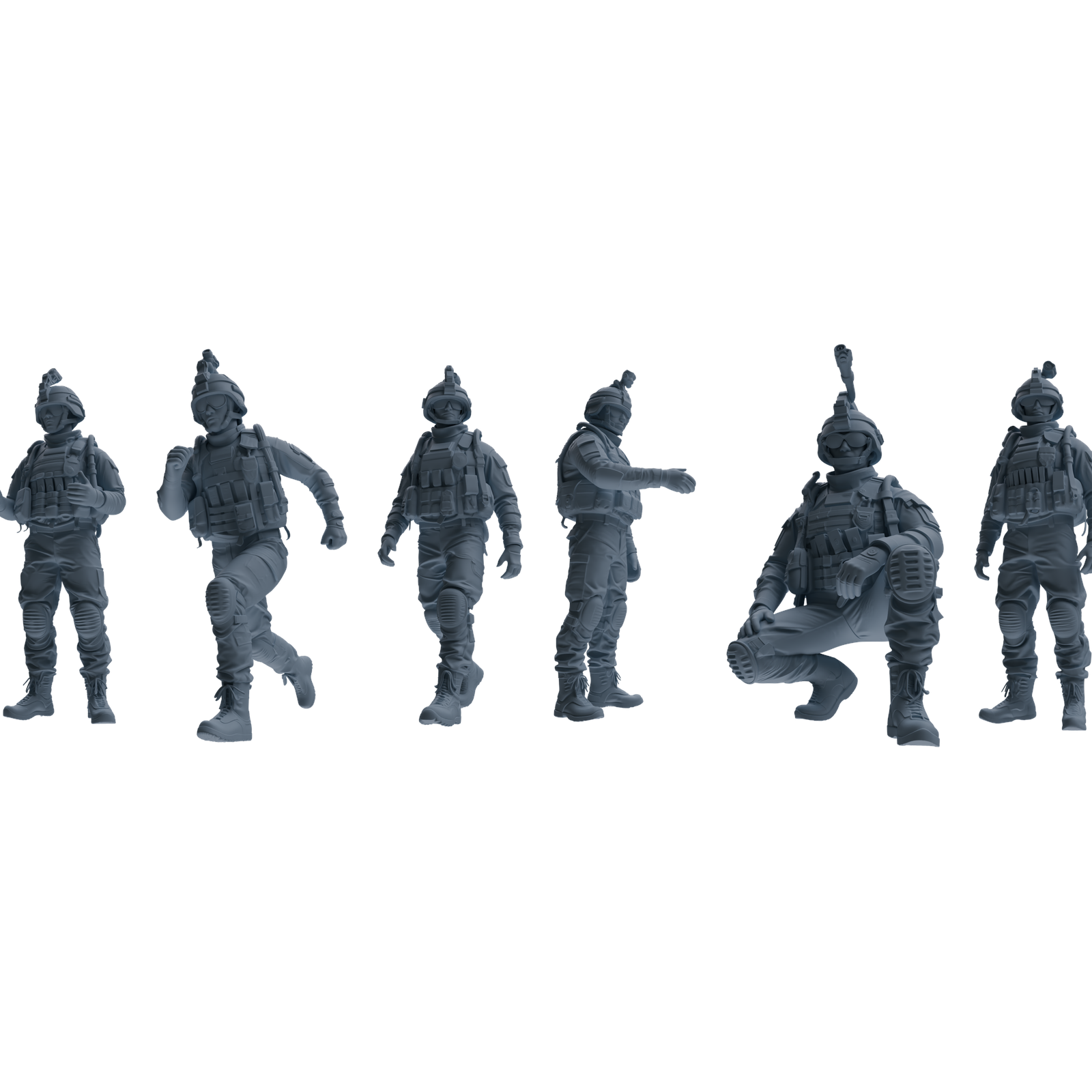 MRY-SFW LYGR619 Modern U.S. Cement Army Six-Person Daily 3D Printed Resin Model Kit by SSMODEL
