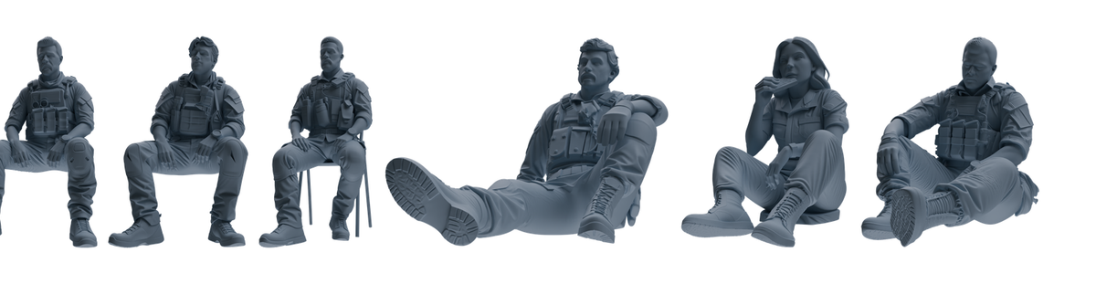 MRY-SFW SSTR021 Miniatures Soldier Model Kit Modern Navy SEAL Six-Person Rest Group