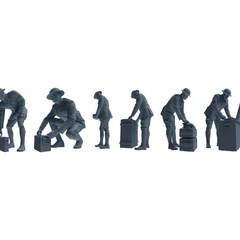 MRY-SFW LYGR604 Historical WWII British Army Six-Person Combat Readiness Group 3D Printed Resin Model Kit by SSMODEL