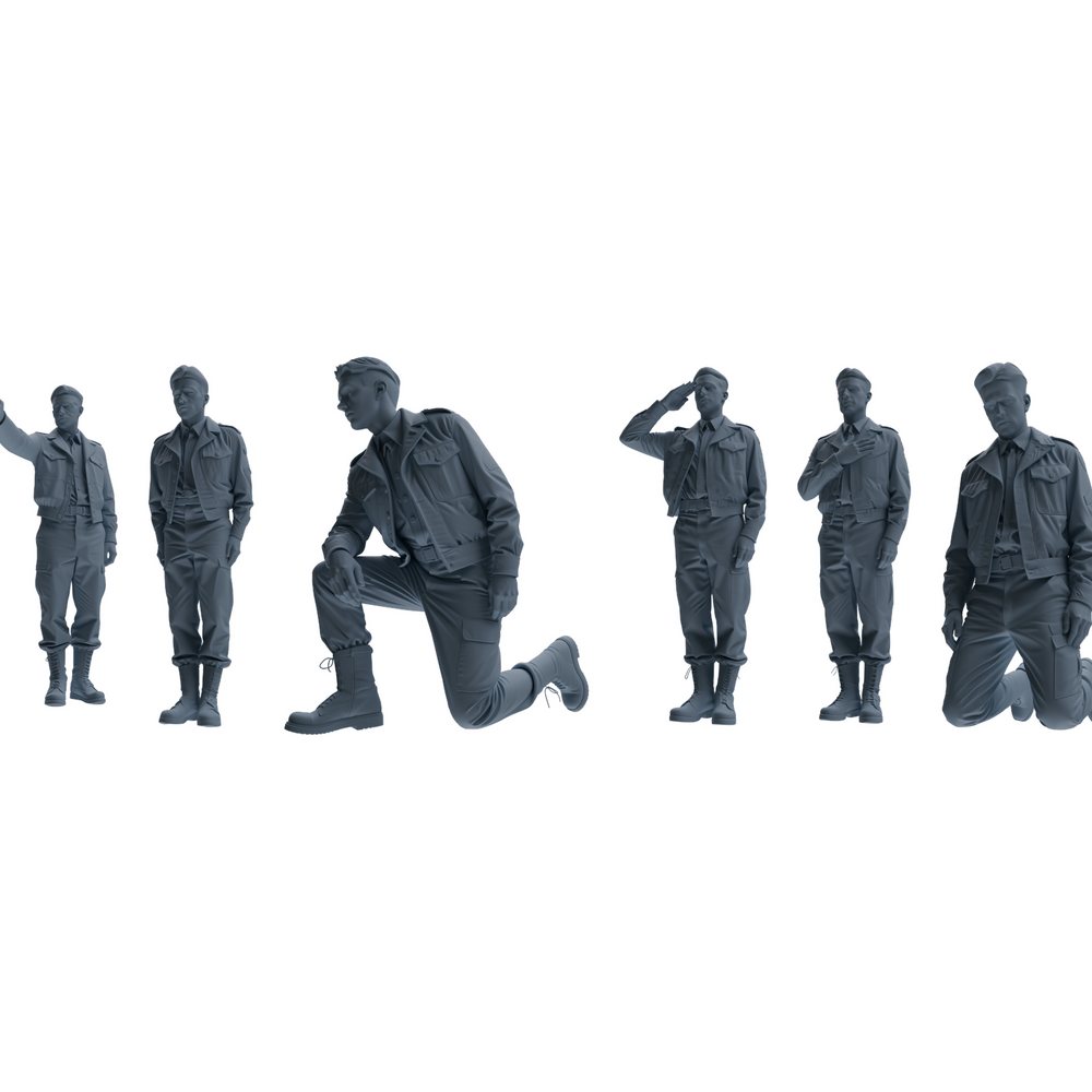 MRY-SFW LYGR596 Historical WWII U.S. Army Six-Person Command Group 3D Printed Resin Model Kit by SSMODEL