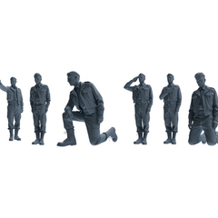 MRY-SFW LYGR596 Historical WWII U.S. Army Six-Person Command Group 3D Printed Resin Model Kit by SSMODEL