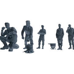 MRY-SFW LYGR593 Historical WWII U.S. Army Five-Person Dining Group 3D Printed Resin Model Kit by SSMODEL