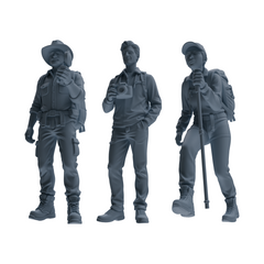 MRY-SFW LYTR904 Outdoor Hiker Modern Model 3 pcs 3D Printed Resin Model Kit by SSMODEL