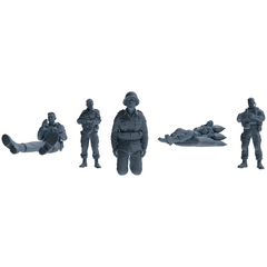 MRY-SFW SSTR208 Miniatures Soldier Model Kit Multi-Scenario Soldier Pose Modern Model 5 pcs