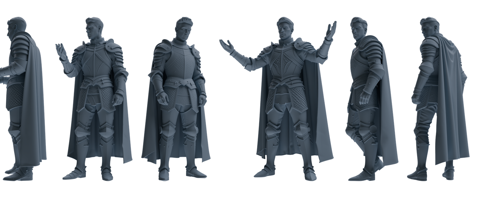 MRY-SFW SSTR080 Miniatures Soldier Model Kit Medieval Knight Without Helmet Six-Person Daily Routine 3