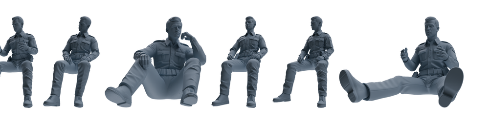 MRY-SFW LYGR677 Los Angeles Patrol Police Six-Person Discussion Group 3D Printed Resin Model Kit by SSMODEL