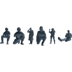 MRY-SFW SSTR205 Miniatures Soldier Model Kit Multi-Pose Modern & WWII Soldier Model 6 pcs