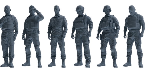 MRY-SFW SSTR032 Miniatures Soldier Model Kit 1993 Mogadishu Black Hawk Helicopter Soldier Praying Six-Person Group