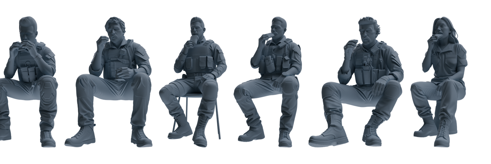 MRY-SFW SSTR012  Miniatures Soldier Model Kit Modern Navy SEAL Six-Person Eating Group