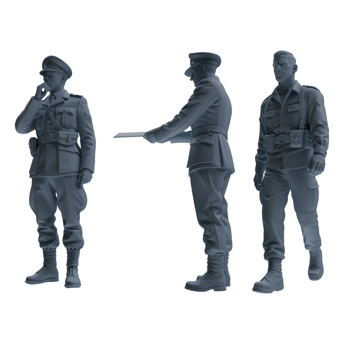 MRY-SFW SSTR180 Miniatures Soldier Model Kit Officer Pose Modern Model 3 pcs