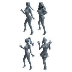 MRY-SFW LYTR929 Nightclub Dancer Woman Character Modern Model 4 pcs 3D Printed Resin Model Kit by SSMODEL