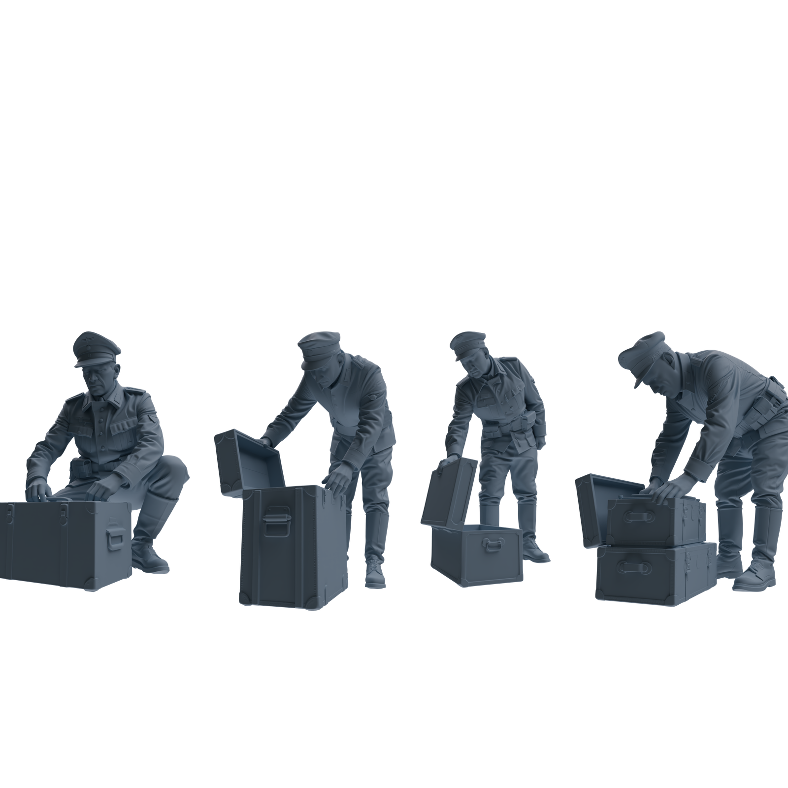 MRY-SFW SSTR257 WWI German Army Logistics Soldier Combat Readiness Four-Person Group