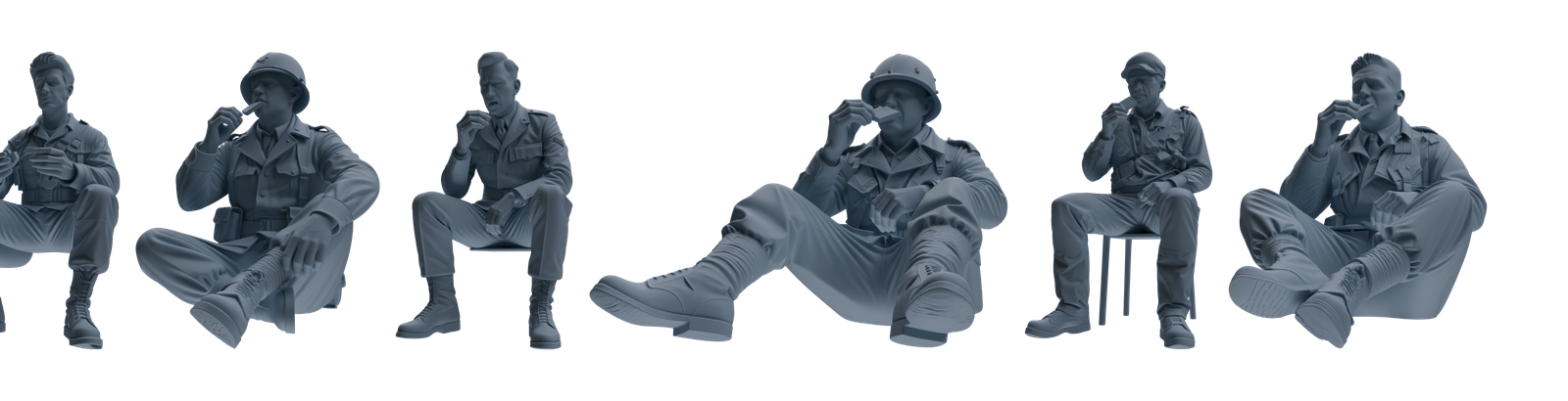 MRY-SFW SSTR053 Miniatures Soldier Model Kit Hacksaw Ridge Rescue Story WWII U.S. Army Six-Person Eating Group