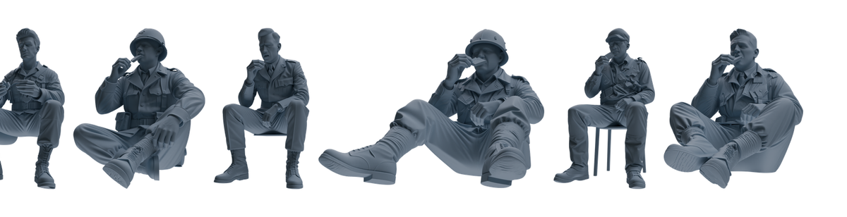 MRY-SFW SSTR053 Miniatures Soldier Model Kit Hacksaw Ridge Rescue Story WWII U.S. Army Six-Person Eating Group