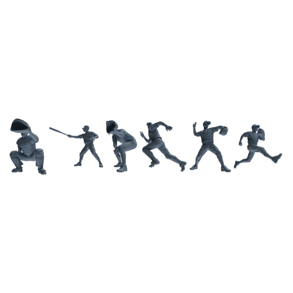 MRY-SFW LYTR808 Baseball Player Figure Modern Model 6 pcs Miniature Car Diorama Figures Scene Props Accessories Resin 3D Printed Resin Model Kit by SSMODEL