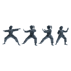 MRY-SFW LYTR814 Karate Child Athlete Figure Modern Model 4 pcs Miniature Car Diorama Figures Scene Props Accessories Resin 3D Printed Resin Model Kit by SSMODEL