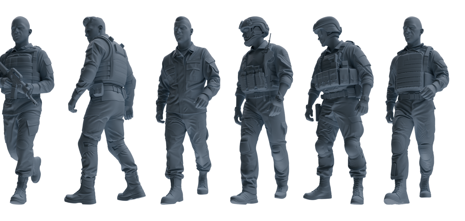 MRY-SFW SSTR036 Miniatures Soldier Model Kit 1993 Mogadishu Black Hawk Helicopter Soldier Patrol Six-Person Group