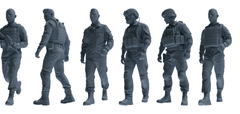 MRY-SFW SSTR036 Miniatures Soldier Model Kit 1993 Mogadishu Black Hawk Helicopter Soldier Patrol Six-Person Group