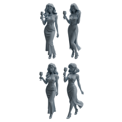 MRY-SFW LYTR935 Banquet Female Guest Character Modern Model 4 pcs 3D Printed Resin Model Kit by SSMODEL