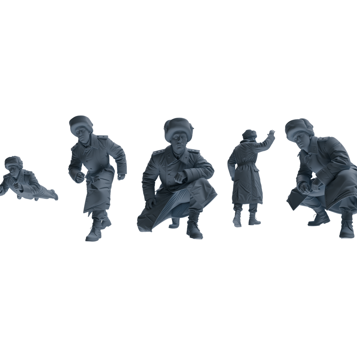 MRY-SFW LYGR645 WWII Soviet Union Five-Person Ambush Group 3D Printed Resin Model Kit by SSMODEL