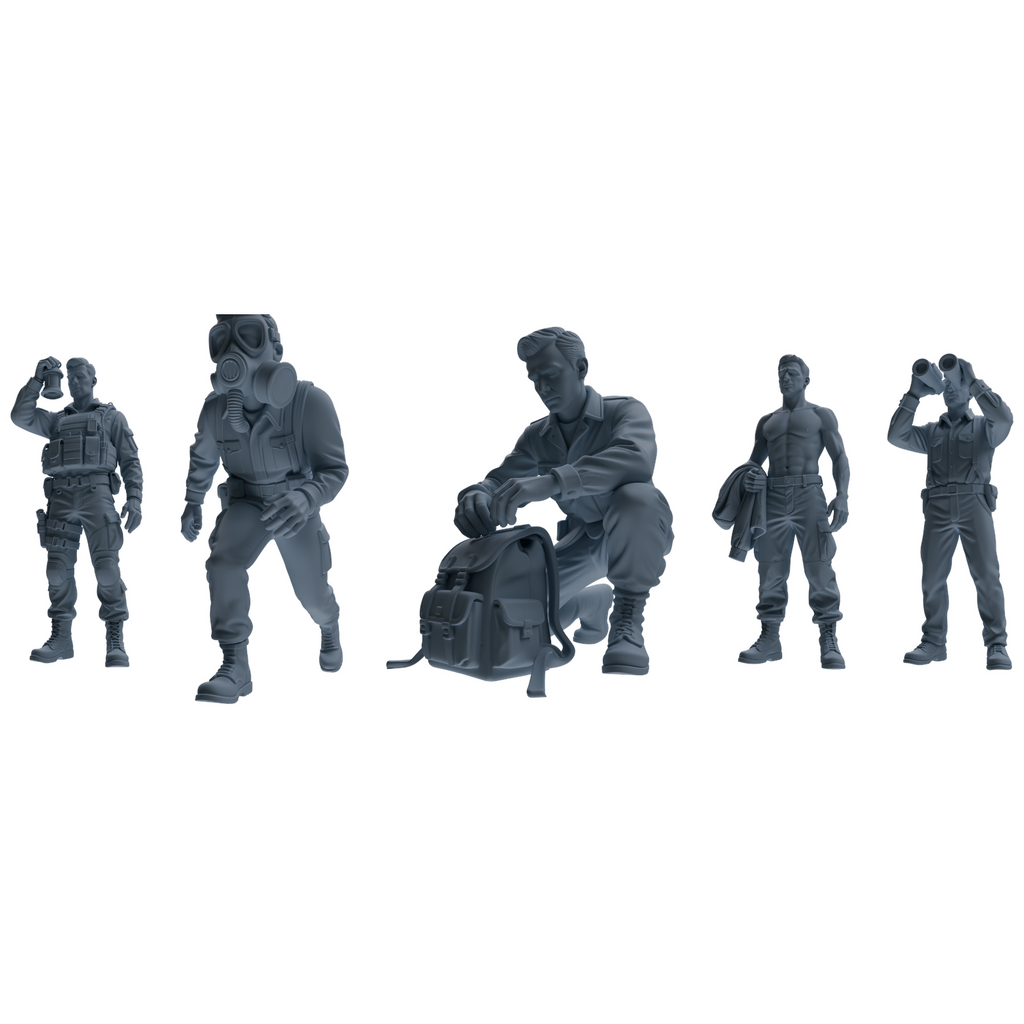 MRY-SFW SSTR188 Miniatures Soldier Model Kit Multi-Functional Recon Soldier Pose Modern Model 5 pcs