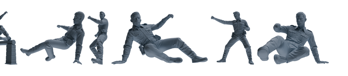 MRY-SFW LYGR681 Los Angeles Patrol Police Six-Person Battle Group 3D Printed Resin Model Kit by SSMODEL