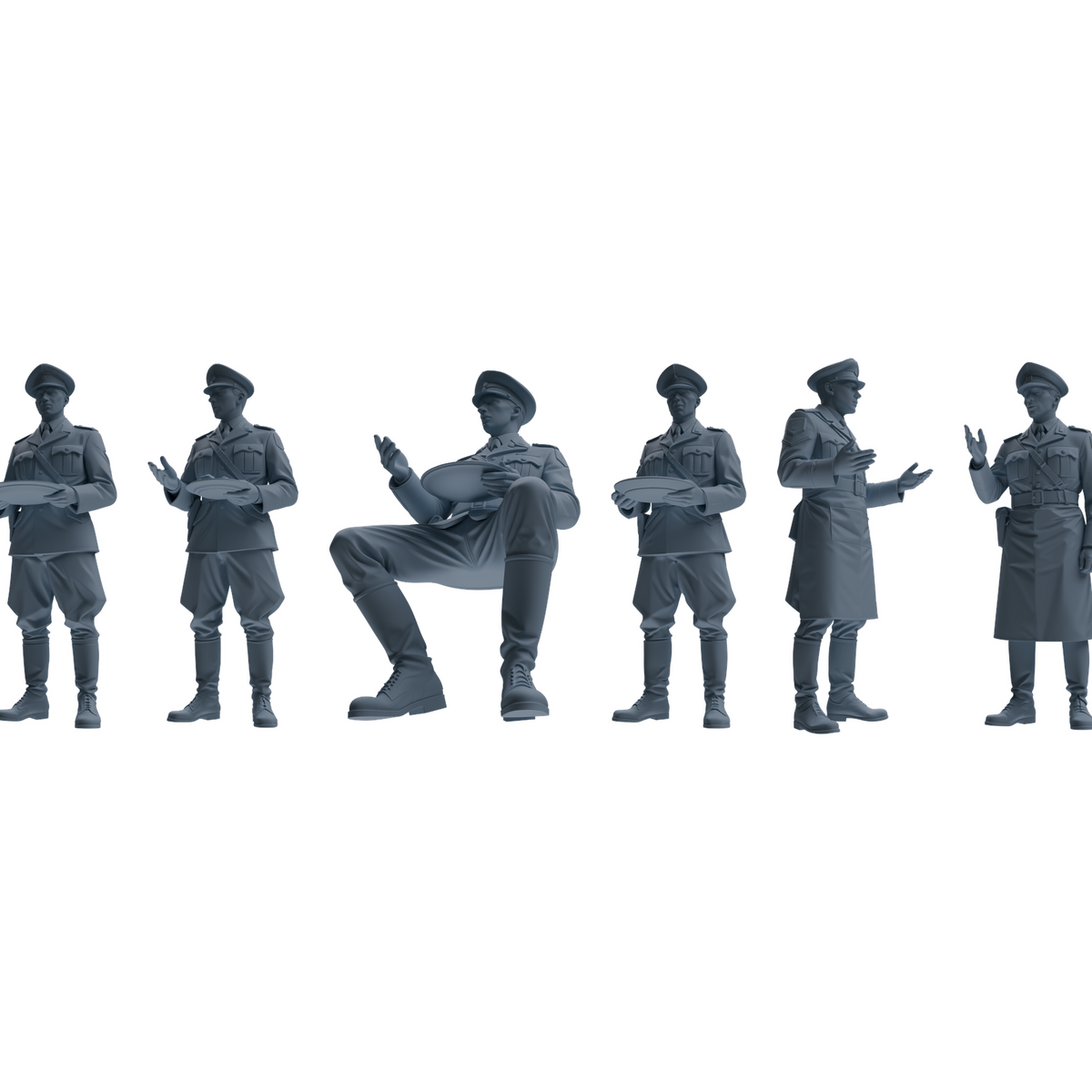 MRY-SFW LYGR580 WWII French Army Six-Person Mess Hall Group 3D Printed Resin Model Kit by SSMODEL