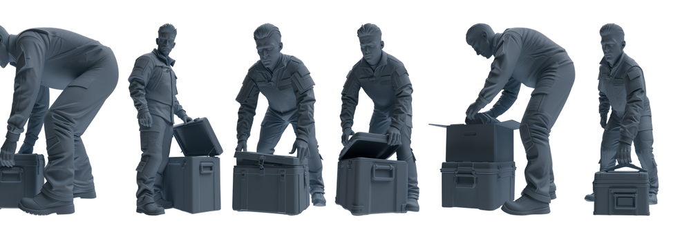 MRY-SFW LYGR699 Modern U.S. Military Six-Person Combat Readiness Group 3D Printed Resin Model Kit by SSMODEL