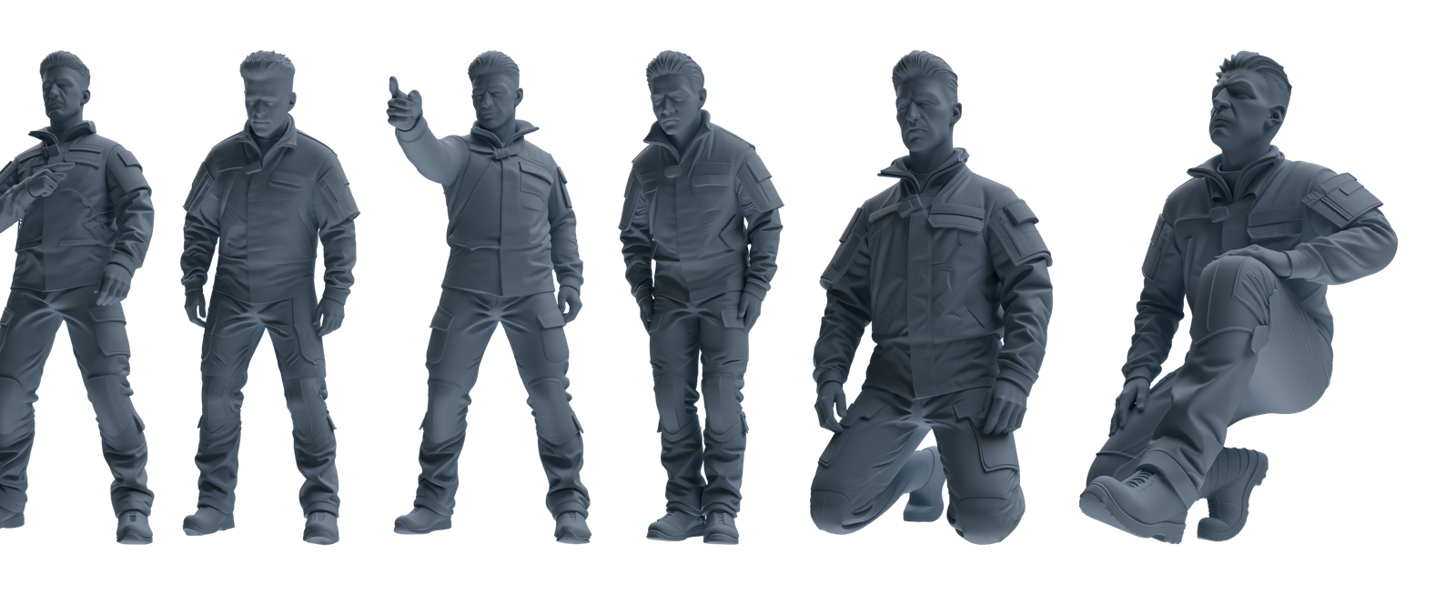 MRY-SFW LYGR698 Modern U.S. Military Six-Person Reprimand Group 3D Printed Resin Model Kit by SSMODEL