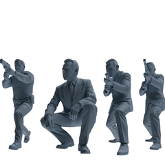 MRY-SFW SSTR122 Miniatures Soldier Model Kit Boston Attack Modern Boston Police Four-Person Gunfight Group 2