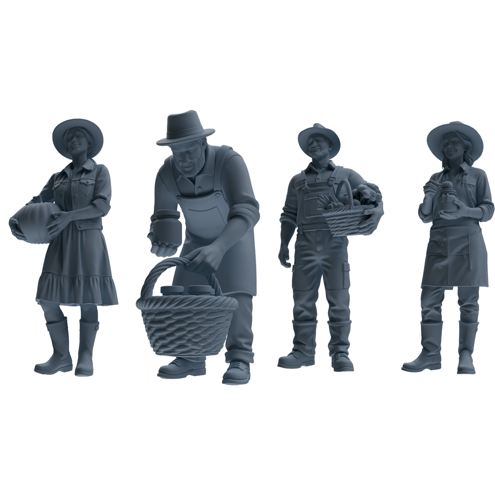 MRY-SFW LYTR908 Farm Harvest Character Modern Model 4 pcs 3D Printed Resin Model Kit by SSMODEL